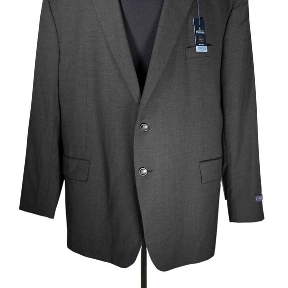 Stafford Mens 56R Gray Hopsack Blazer Sport Coat Jacket Big & Tall Stretch NWT - Picture 9 of 12